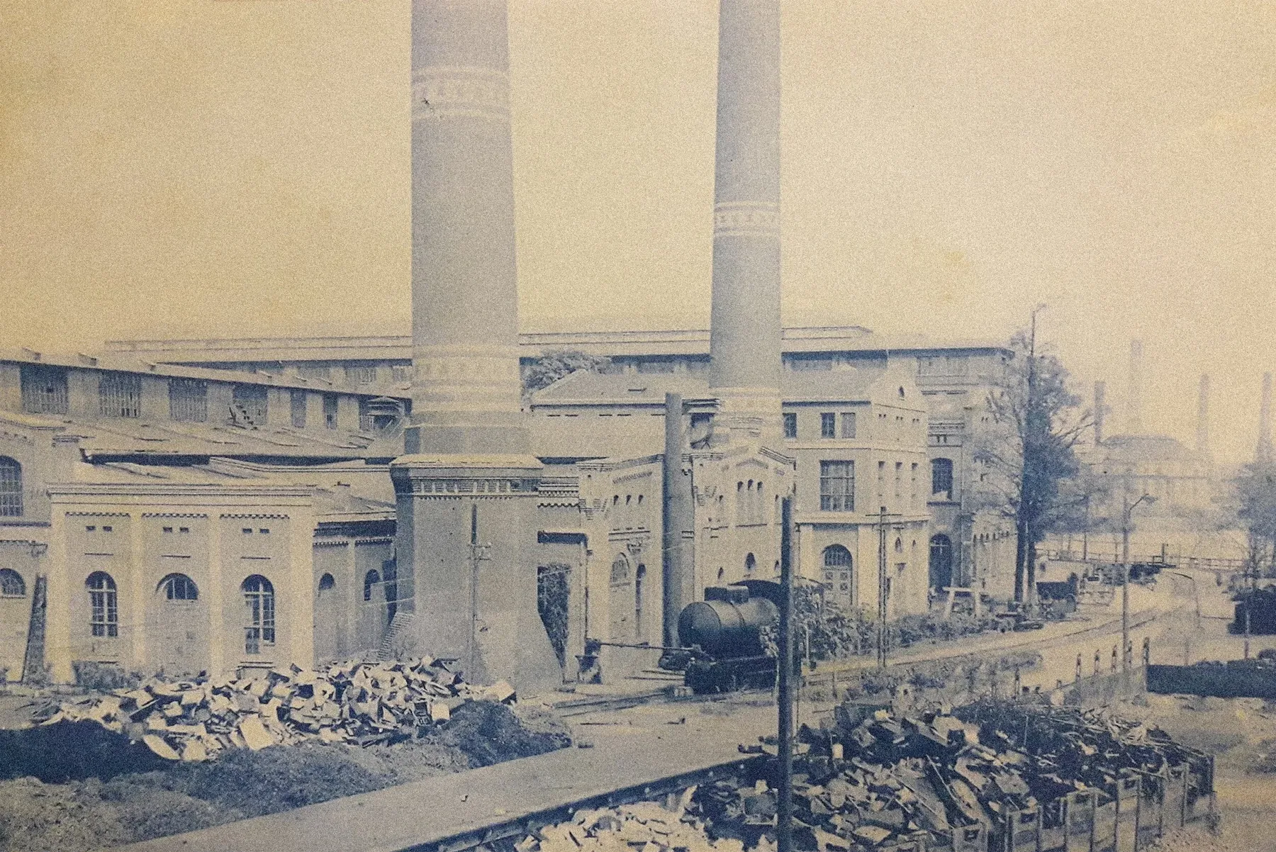 Die Gebäude 121 bis 130 des Königlichen Feuerwerkslaboratoriums im Jahr 1918
