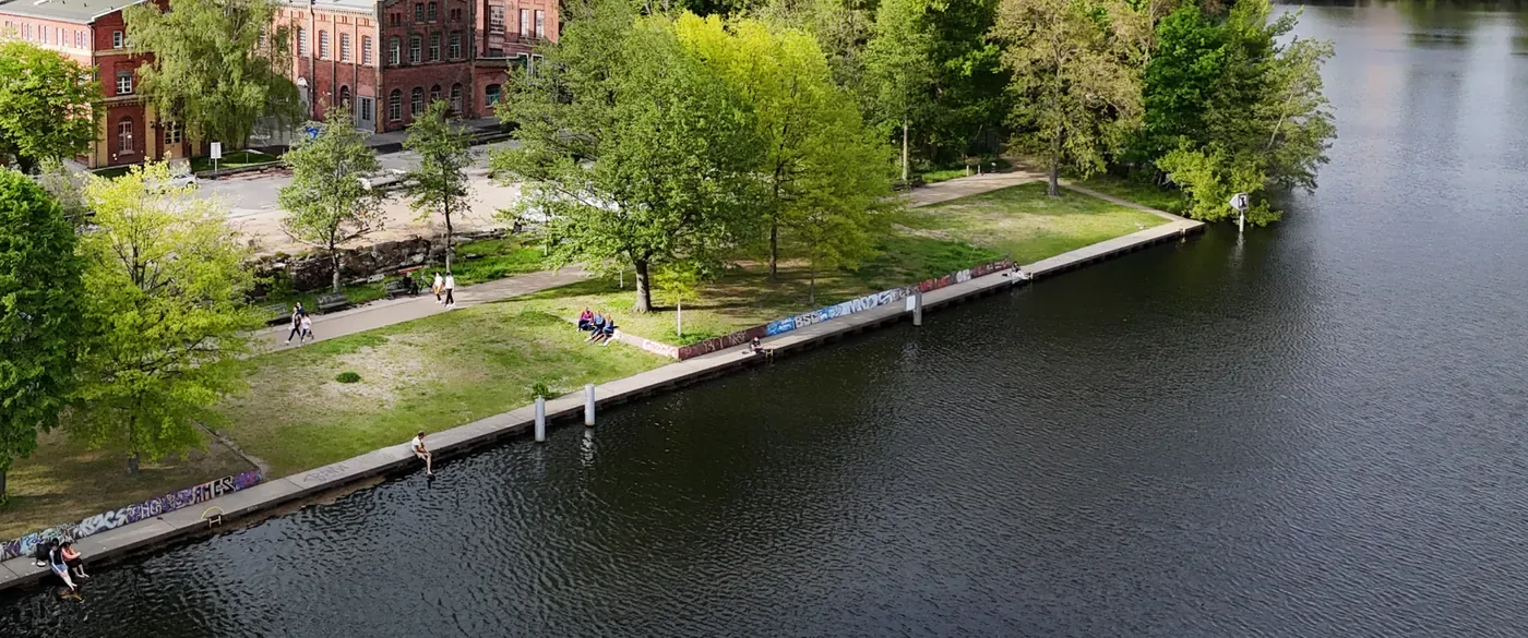 Ufer der Insel Eiswerder